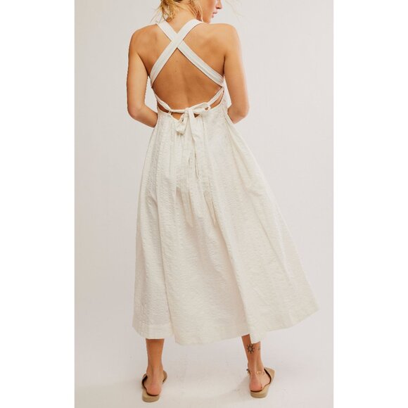 FREE PEOPLE Poppy Midi Dress / Coconut Milk - Picture 6 of 9